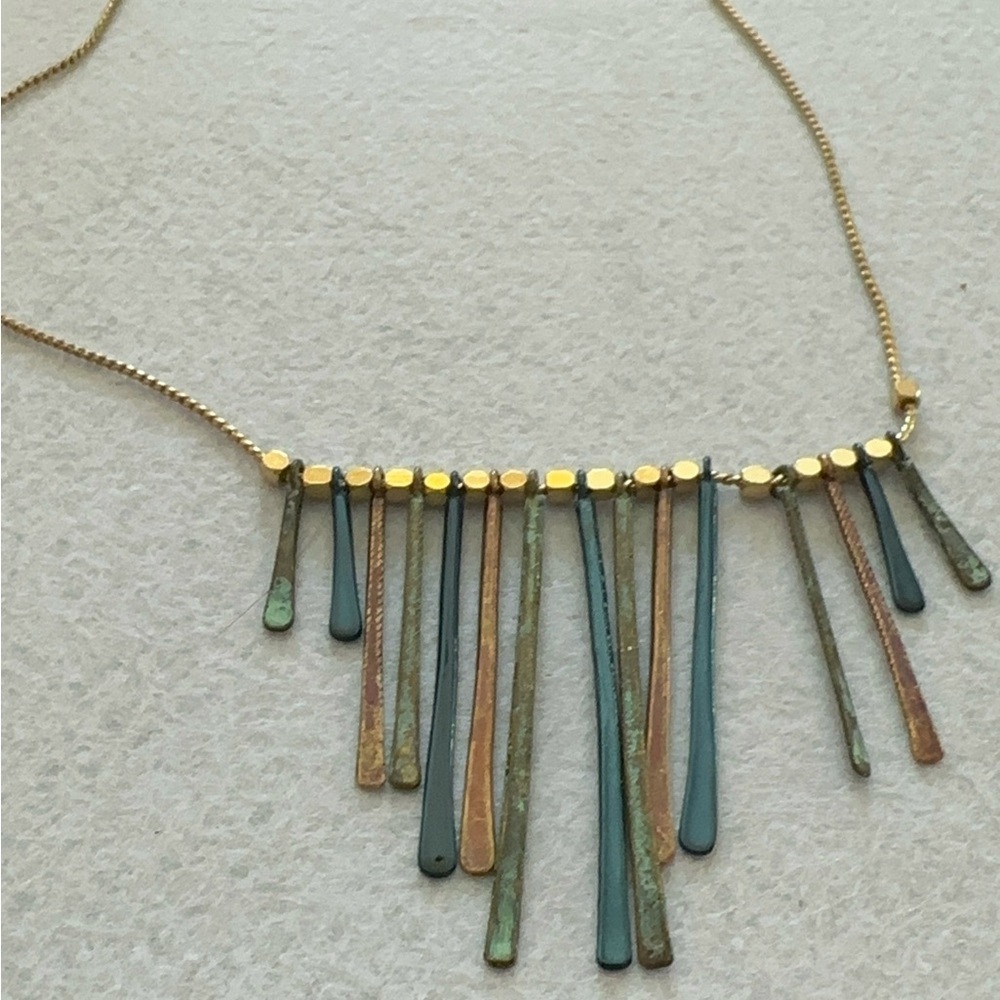 Funky Gold and Green metal Necklace